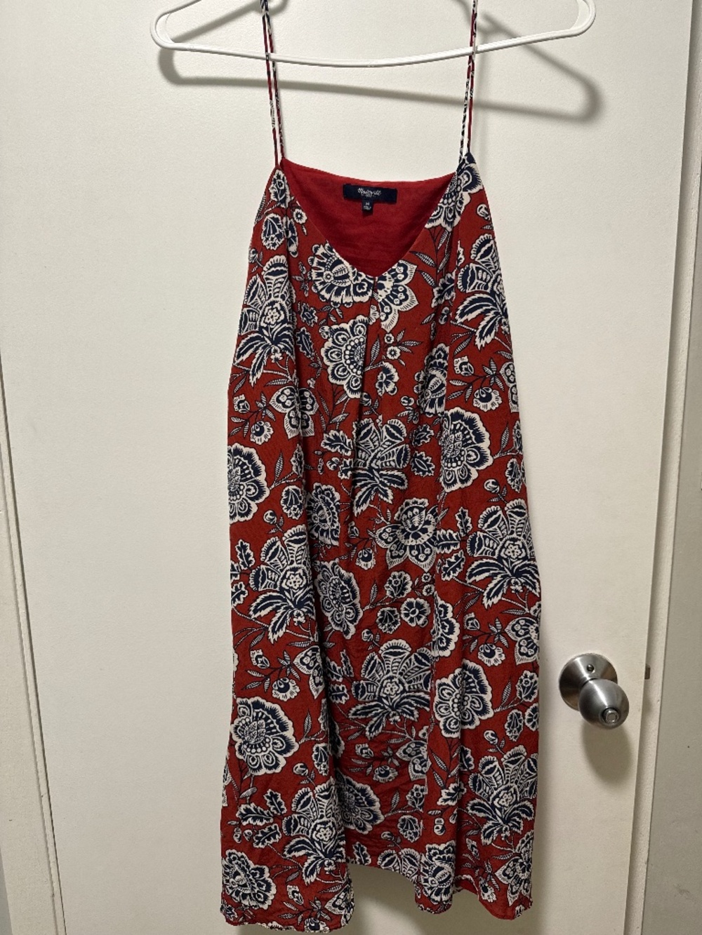 Madewell Silk Trapeze Spaghetti Strap Mini Dress
